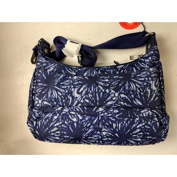 NWT Baggallini Navy Floral RFID Crossbody Bag  Matching Pouch Adjustable Strap - Picture 2 of 5